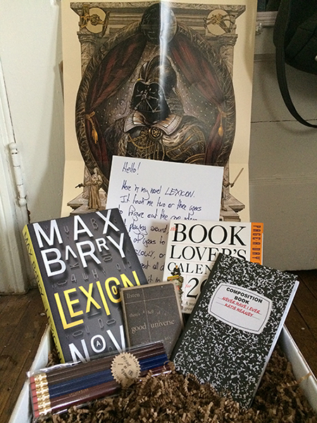 The BookRiot box opened showing all items